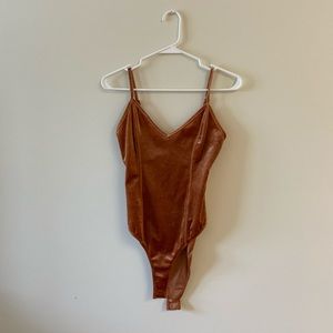 Forever 21 Brown Suede Bodysuit
